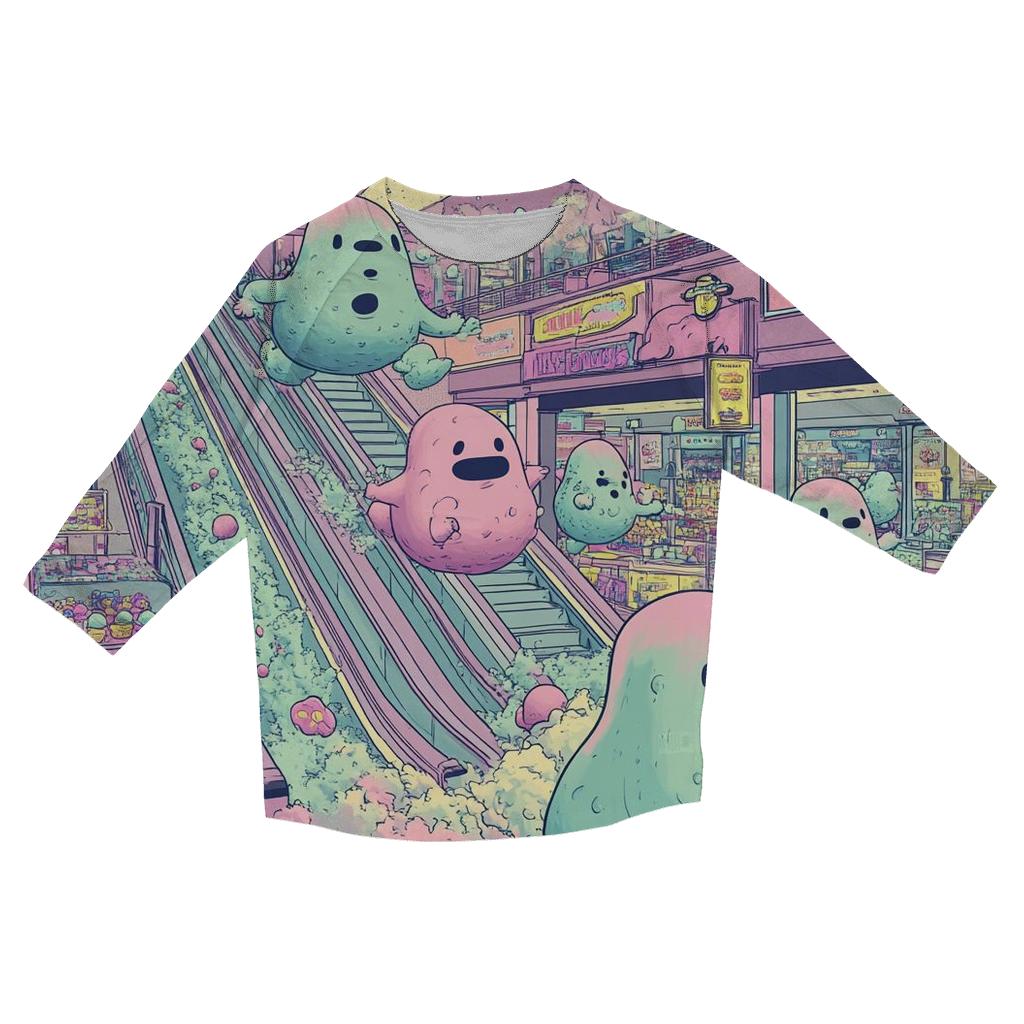 Bubblegum Monster Mall Mayhem casual three quarter sleeve shirts
