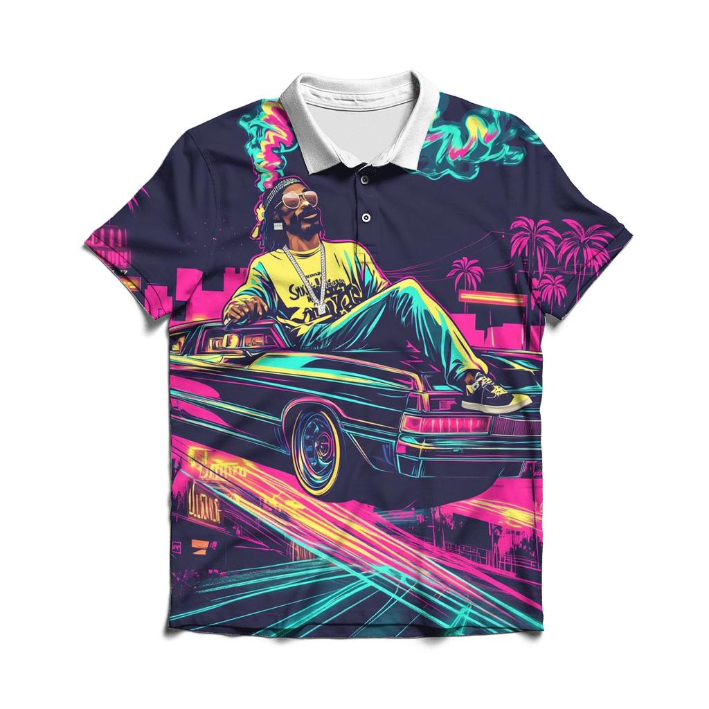 West Coast Neon Lowrider Dream premium cotton polo shirts