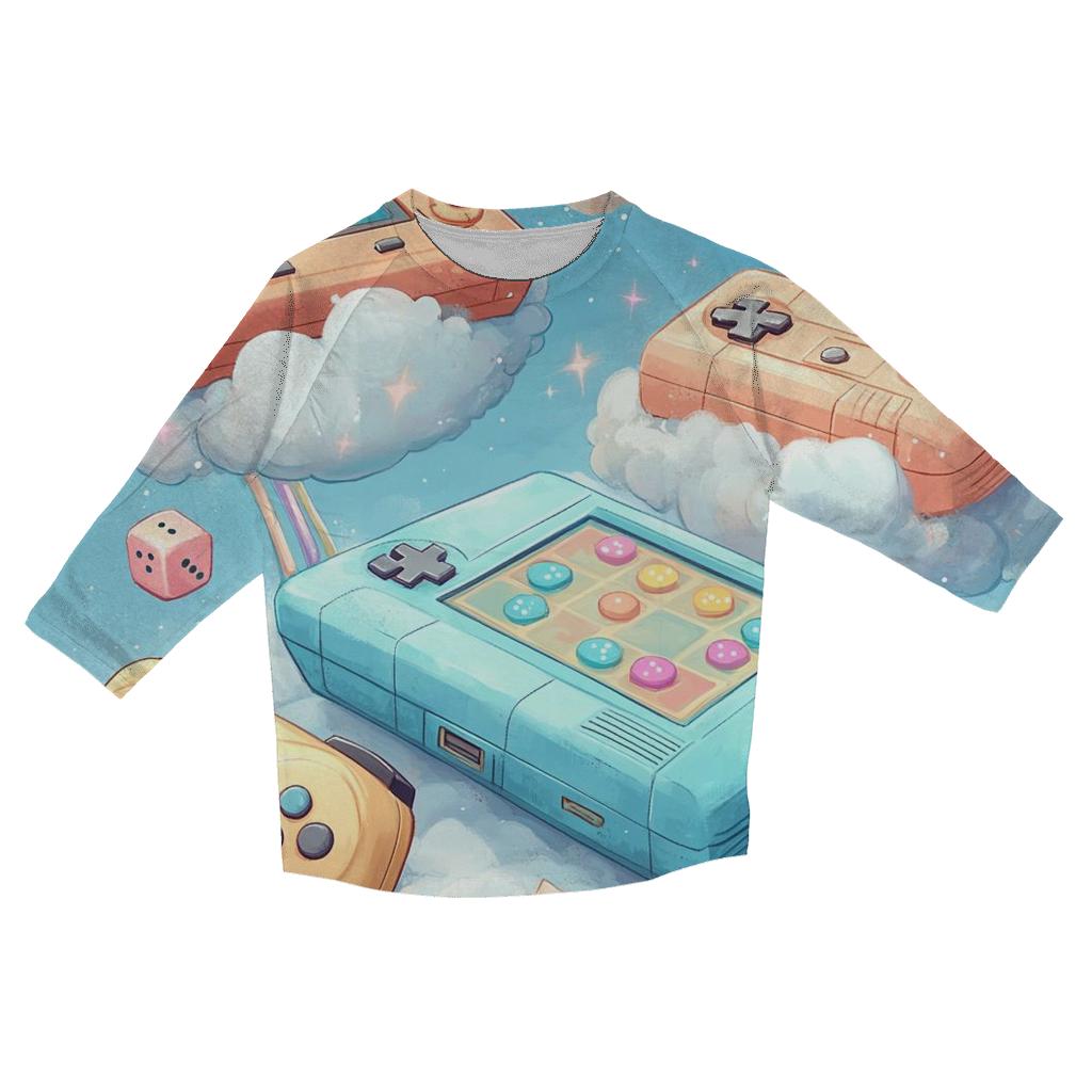 Cloud Kingdom Game Night printed three quarter sleeve shirts