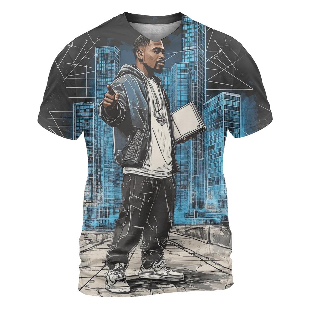 Queensbridge Blueprint Rhymes unique graphic print tees
