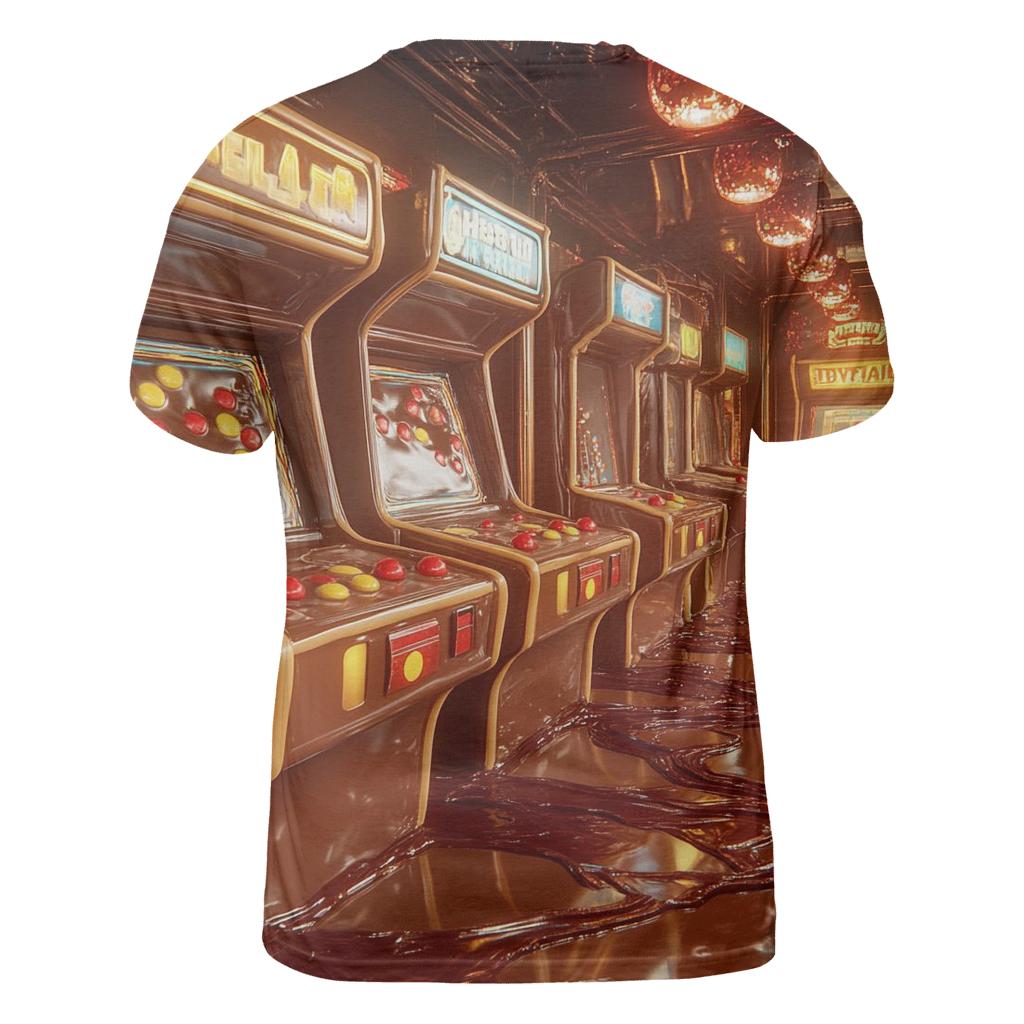 Chocolate Lava Arcade Night statement graphic shirts