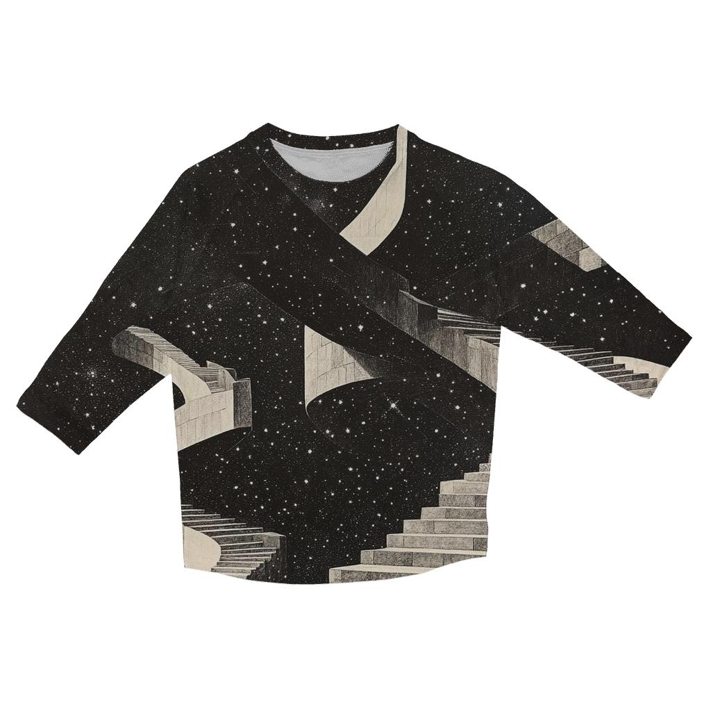 MC Escher Inspired Infinite Star Staircase personalized 3/4 sleeve tees