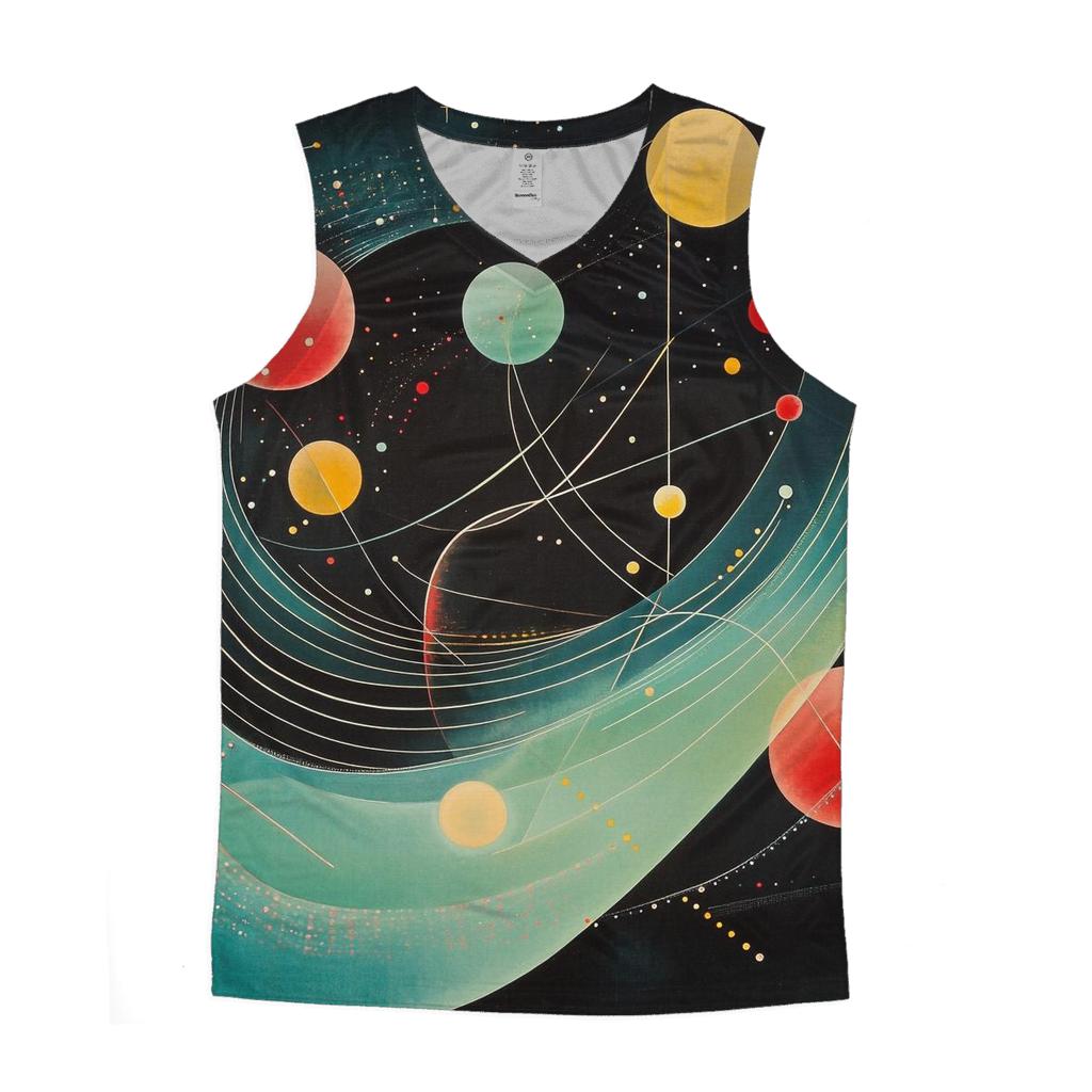Wassily Kandinsky Inspired Cosmic Music Of Spheres graphic print tank tops