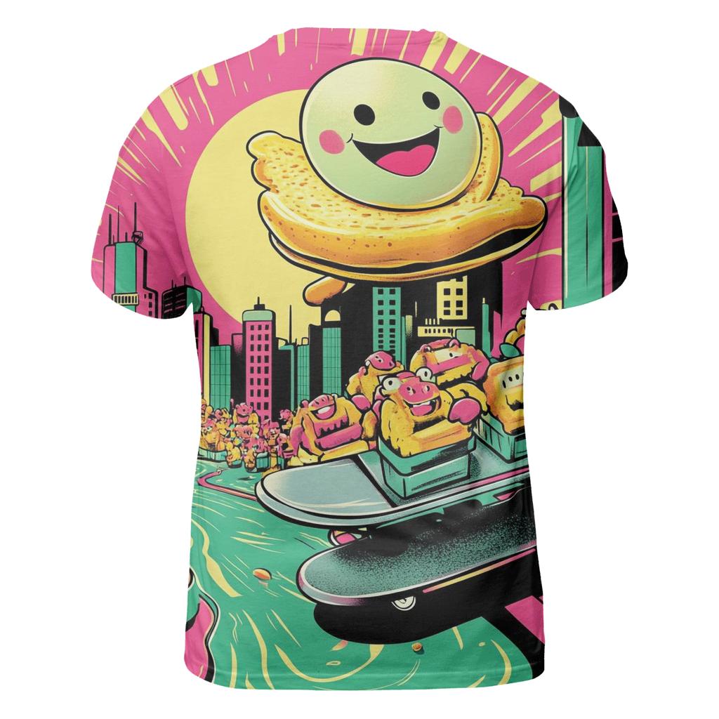 Neon Breakfast Skate Jam vibrant all-over design tees