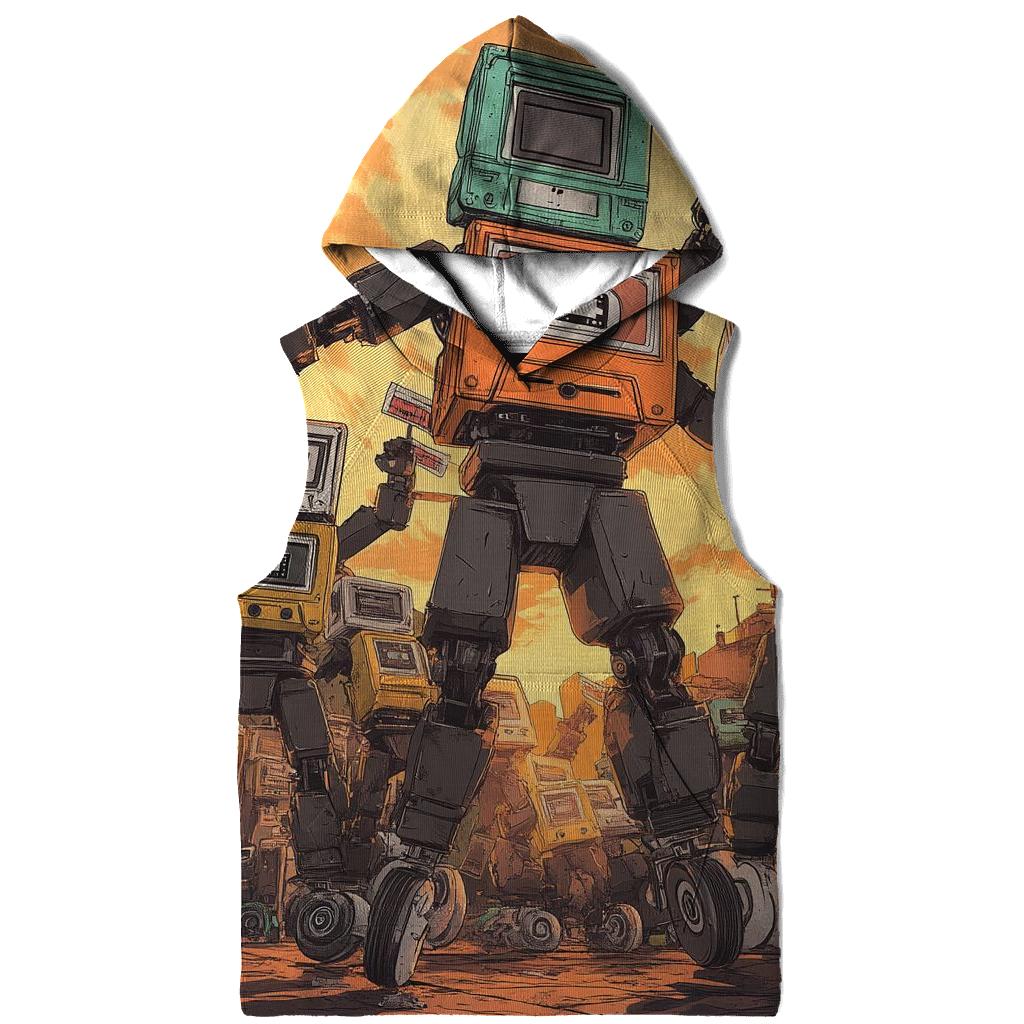 Retro Junkyard Robot Parade zip-up hoodies