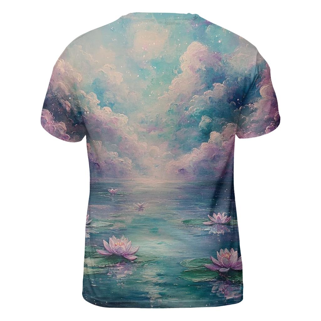 Claude Monet Inspired Nebula Water Garden designer pattern shirts