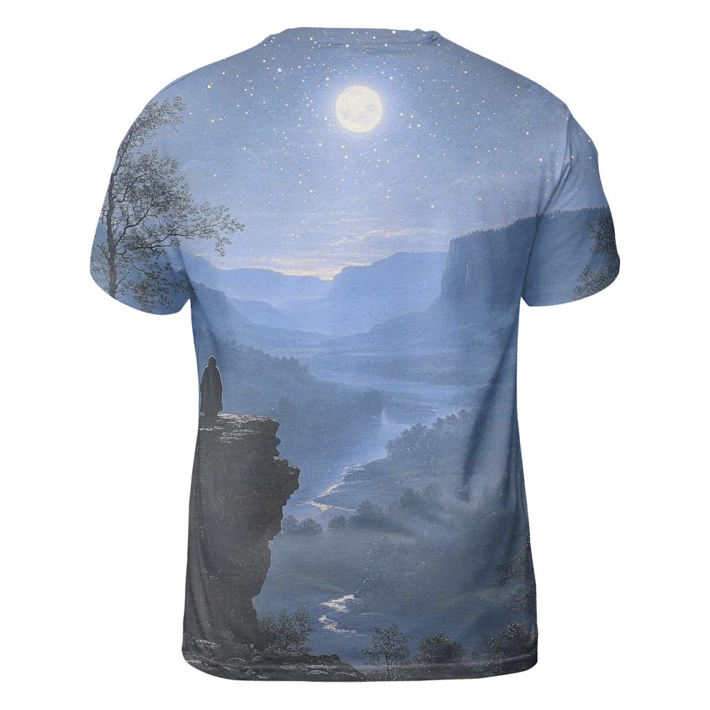 Caspar David Friedrich Inspired Stargazers On The Cliff trendy printed shirt styles