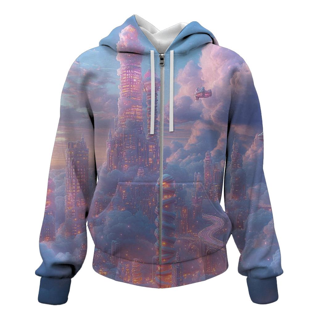 Cosmic Cotton Candy Skyline heavyweight hoodies