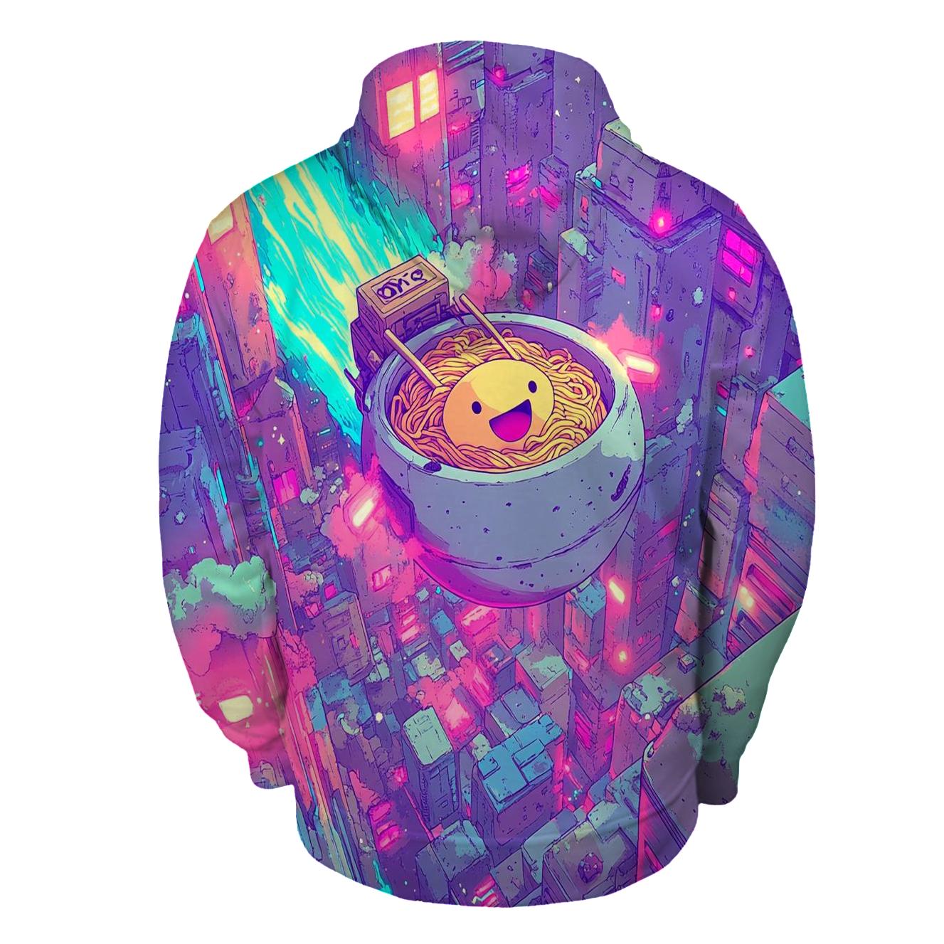 Midnight Noodle Space Delivery zip-up hoodies