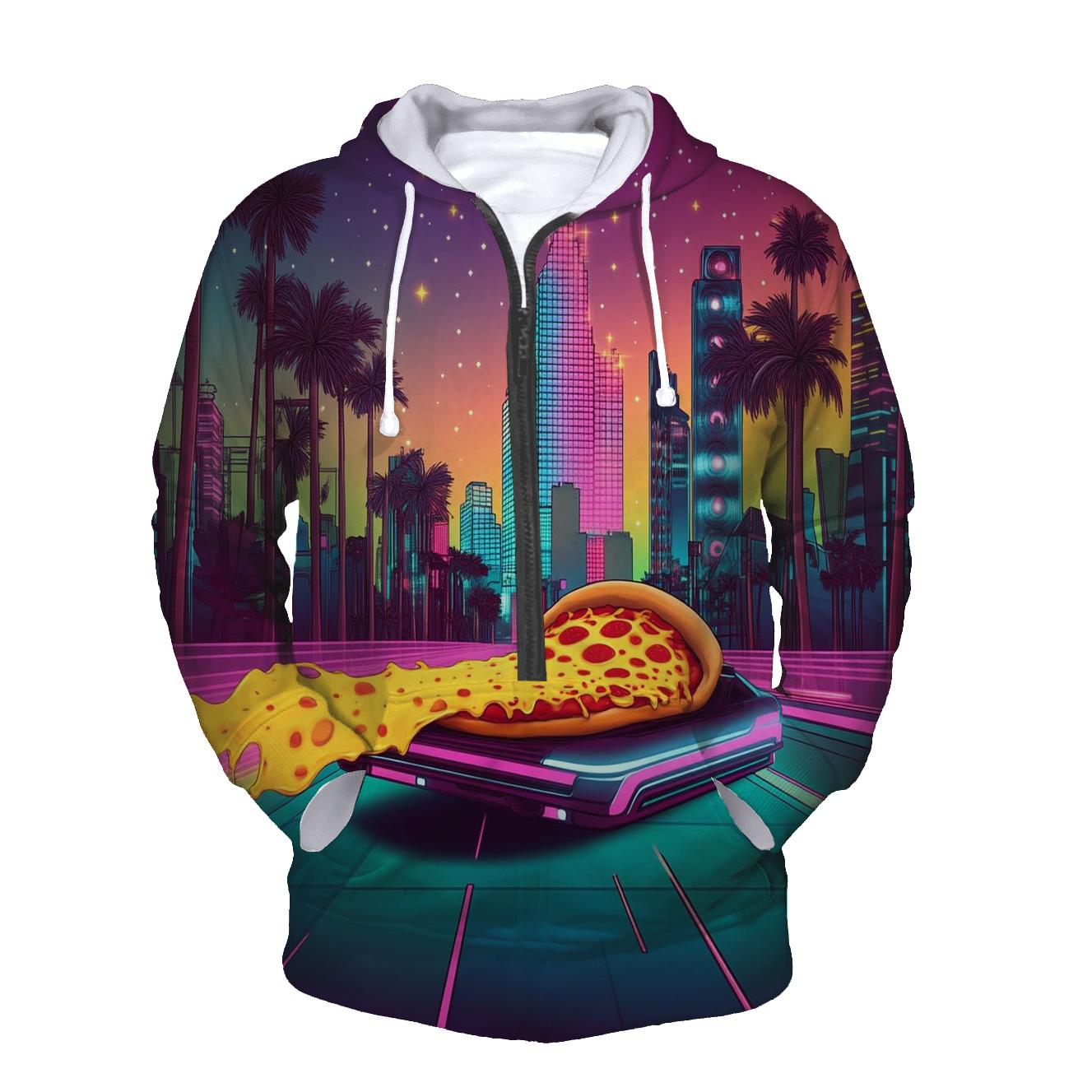 Synthwave Pizza Patrol hoodie styles