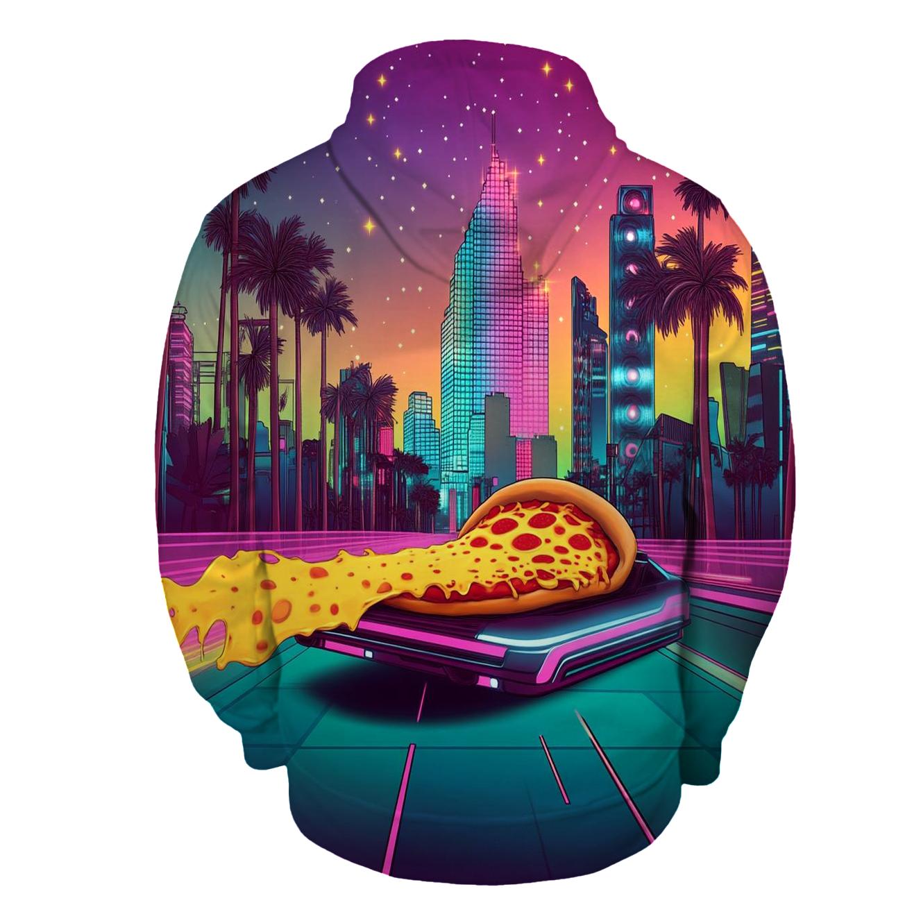 Synthwave Pizza Patrol hoodie styles