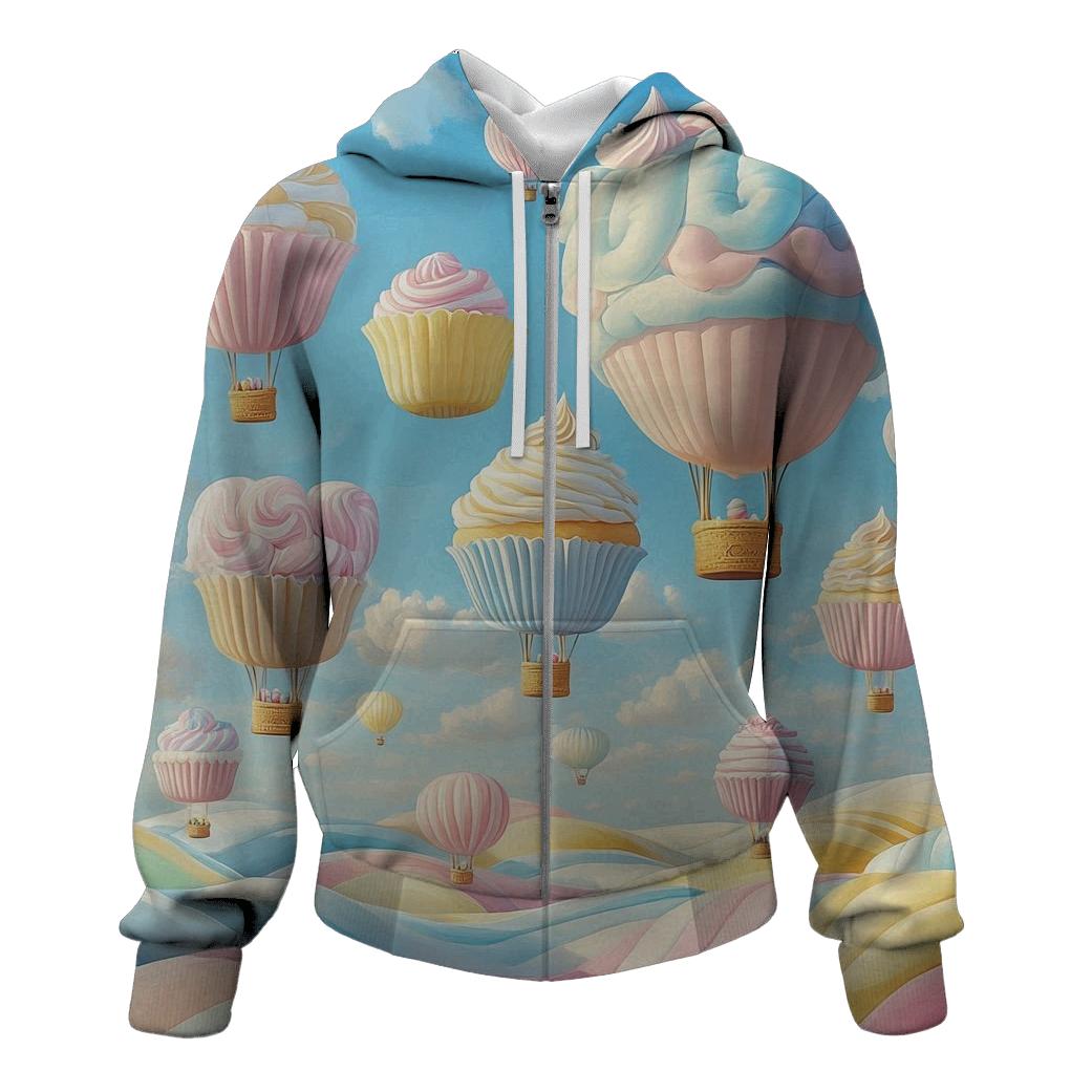 Marshmallow Cloud Hot Air Carnival embroidered hoodies