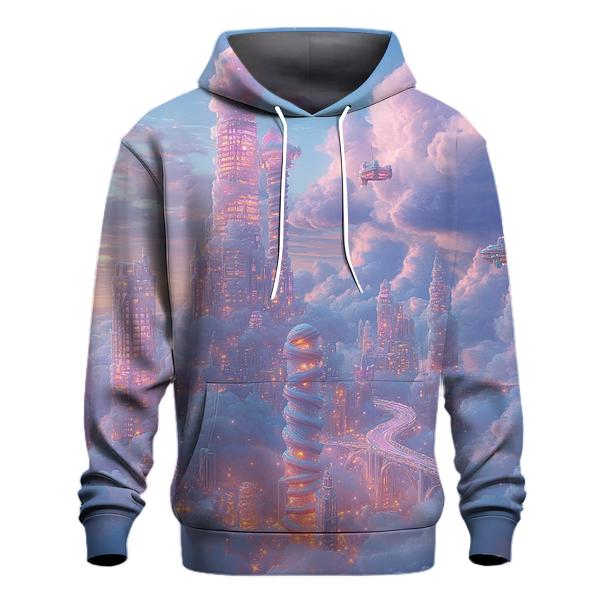 Cosmic Cotton Candy Skyline printed hoodies