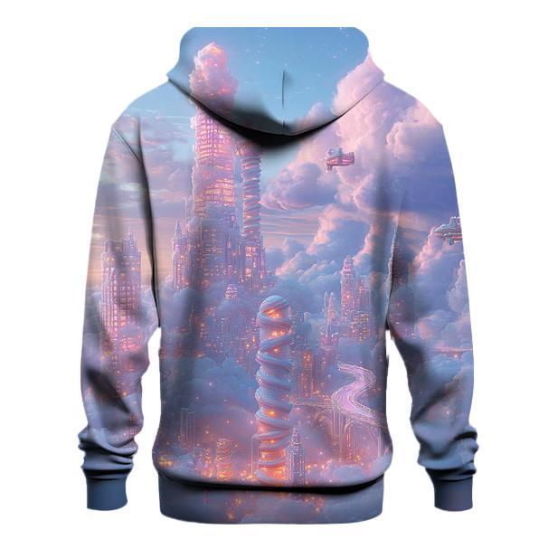 Cosmic Cotton Candy Skyline printed hoodies