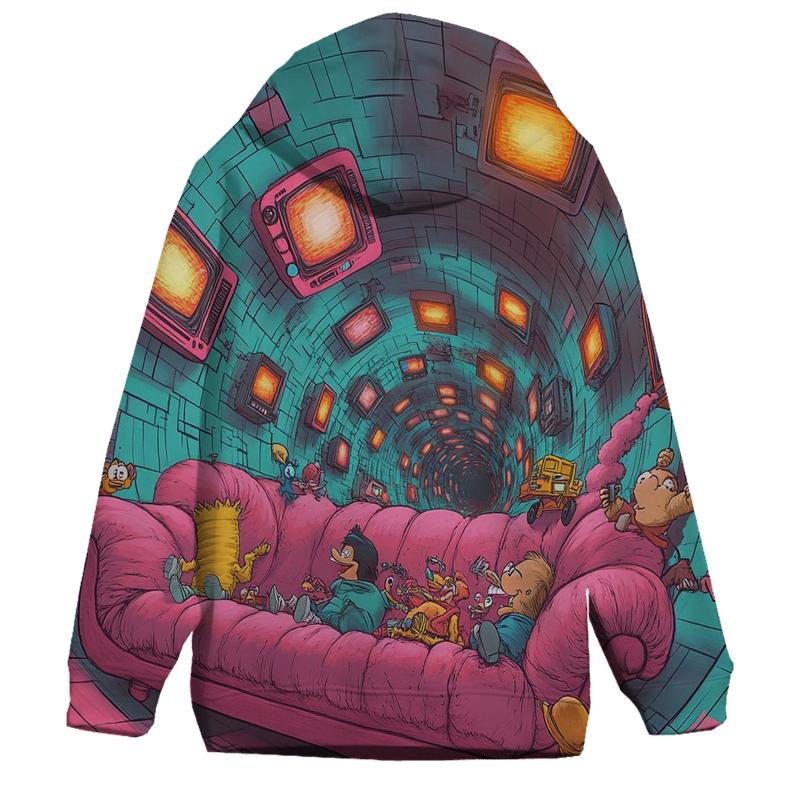 Time Traveling Cartoon Couch Crash heavyweight hoodies