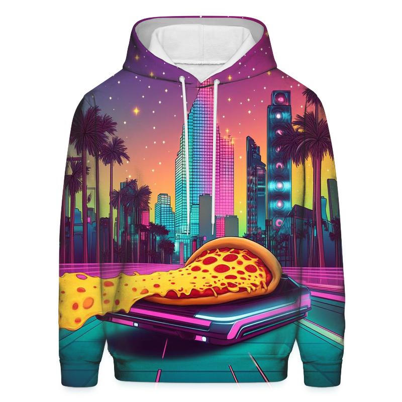 Synthwave Pizza Patrol premium hoodies