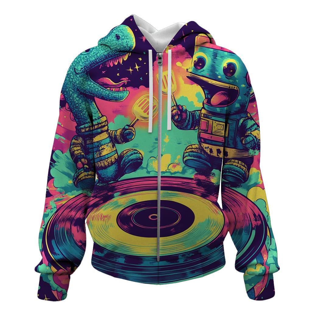 Cosmic Sock Puppet Battle Royale printed hoodies