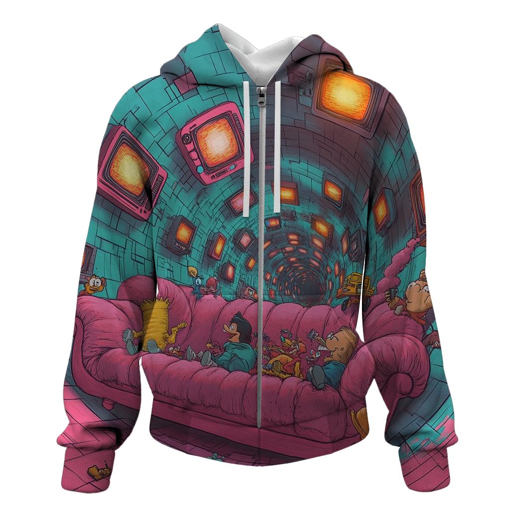 Time Traveling Cartoon Couch Crash hoodie designs