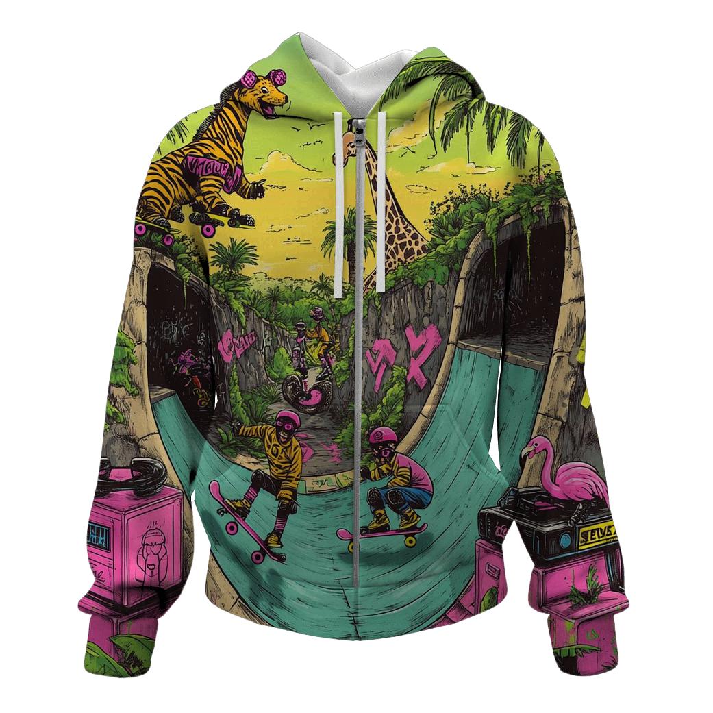 Skatepark Safari Groove zip-up hoodies