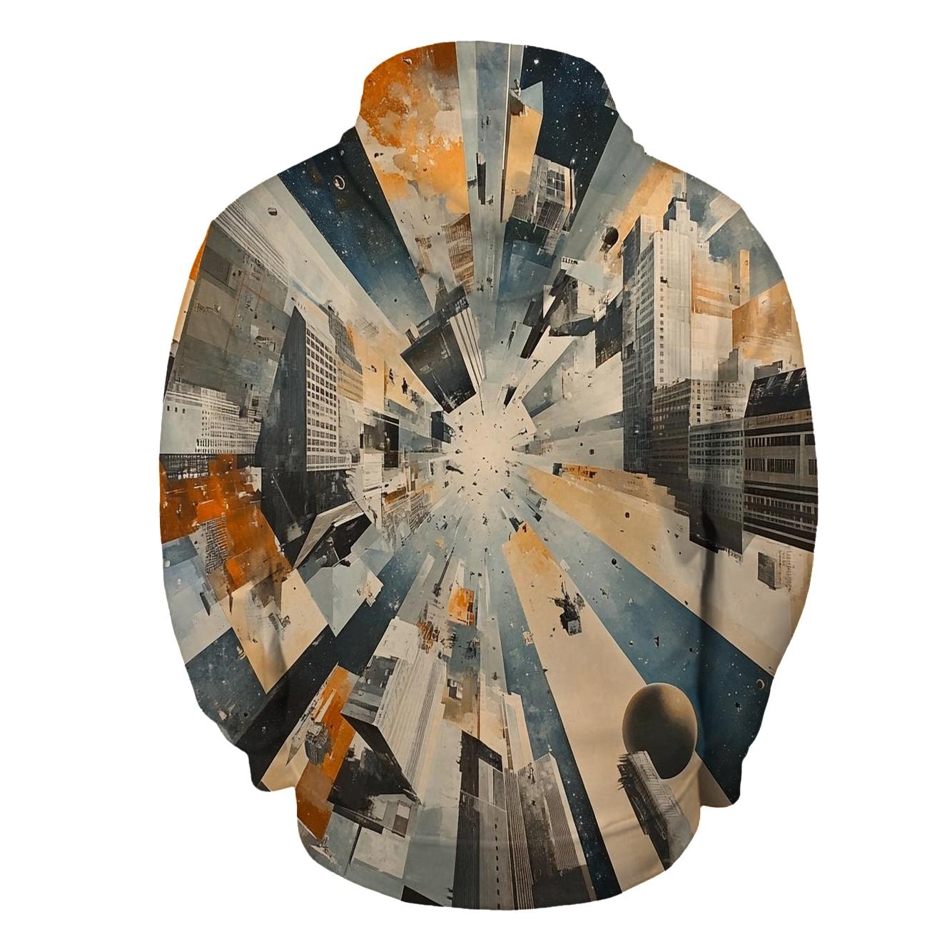 Picasso Inspired Cubist Space City hoodie styles