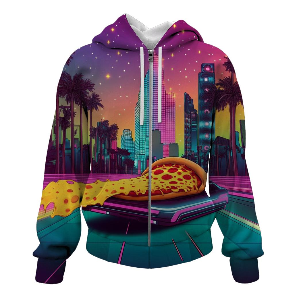 Synthwave Pizza Patrol heavyweight hoodies