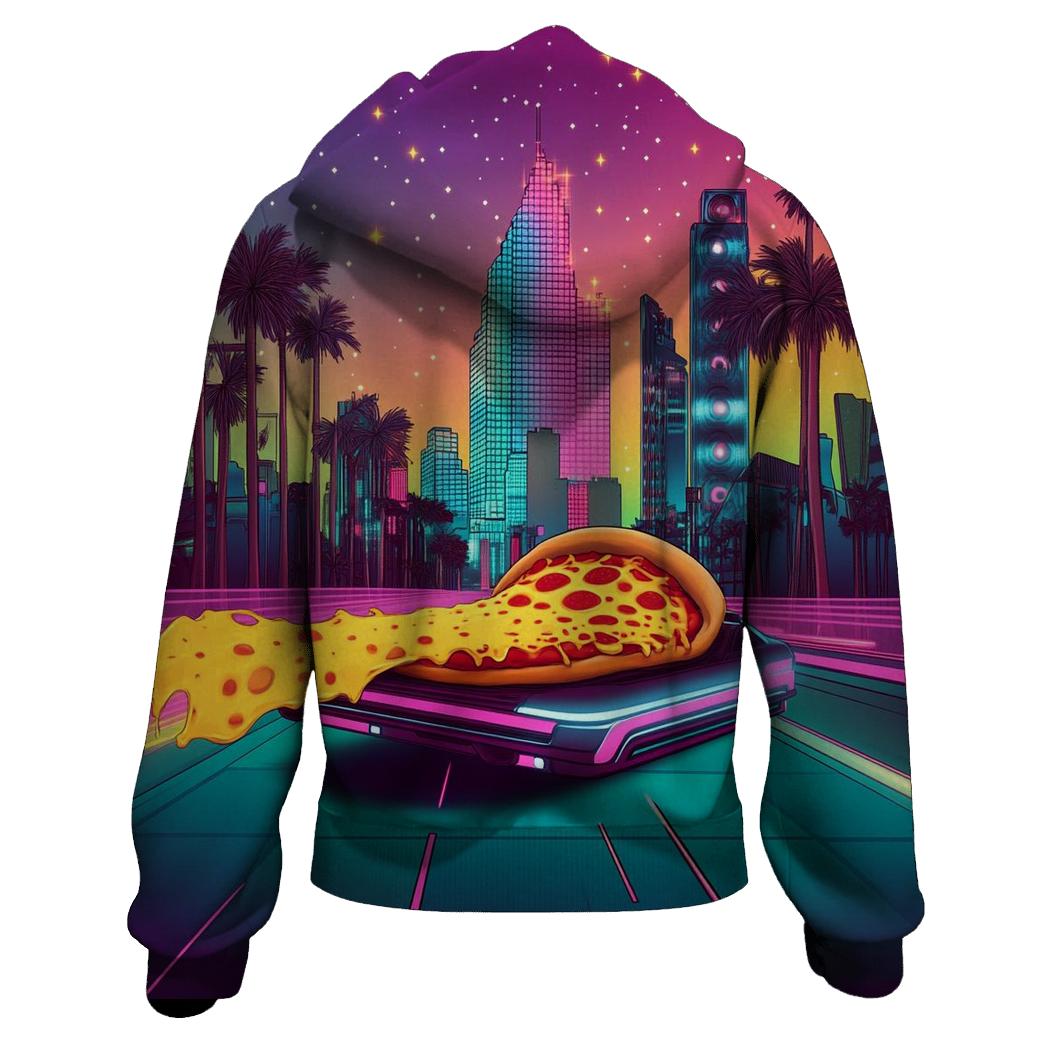Synthwave Pizza Patrol heavyweight hoodies