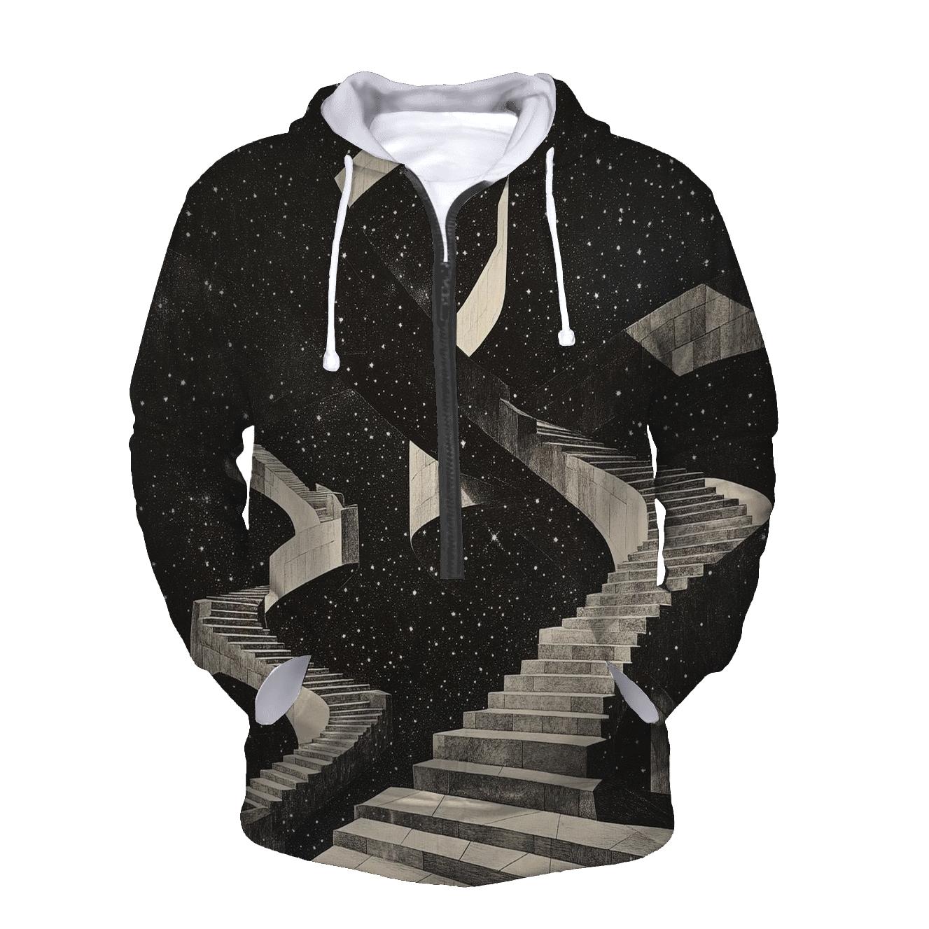 MC Escher Inspired Infinite Star Staircase zip-up hoodies
