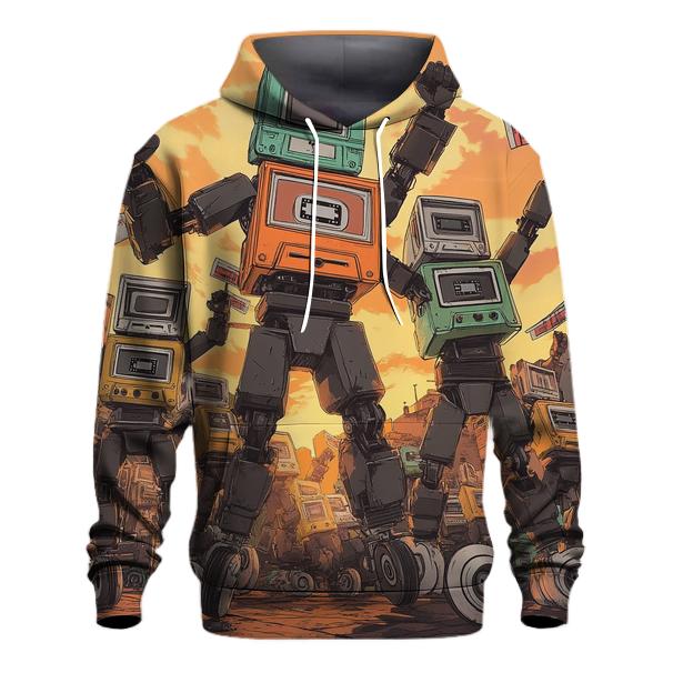 Retro Junkyard Robot Parade custom hoodies
