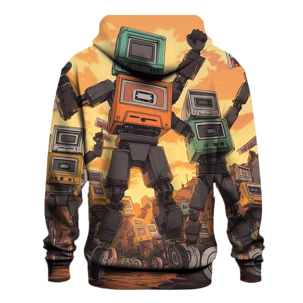 Retro Junkyard Robot Parade custom hoodies
