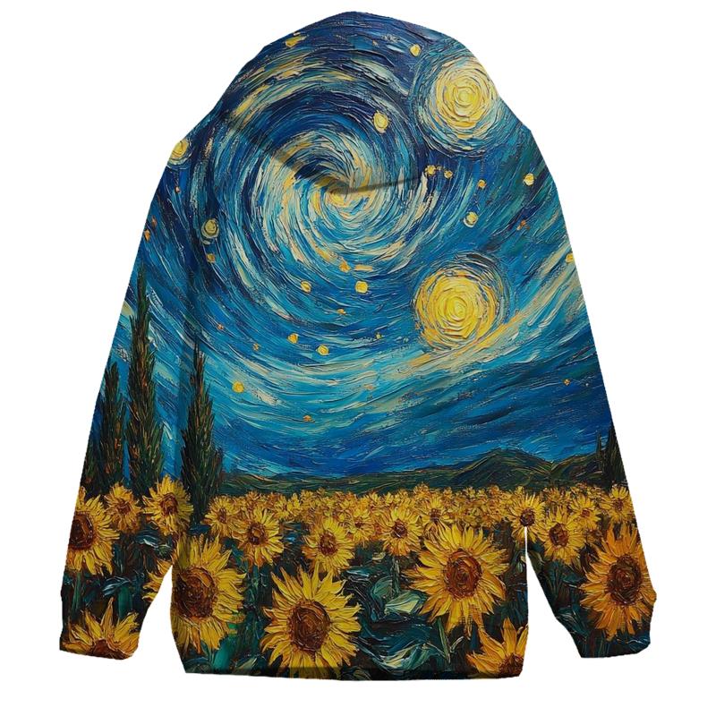 Van Gogh Inspired Cosmic Sunflower Garden hoodie designs