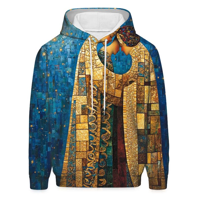 Gustav Klimt Inspired Astral Lovers designer hoodies
