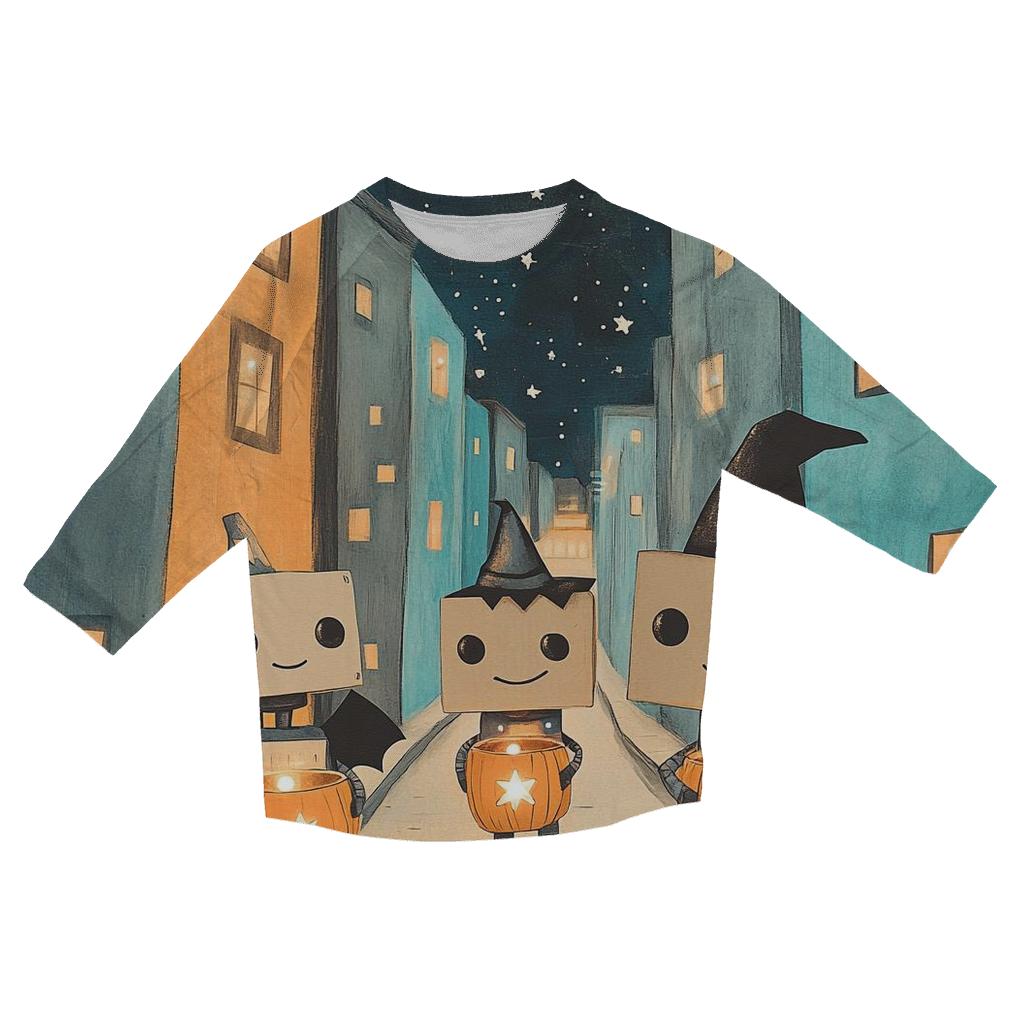 Robots At Halloween Starry Street cotton quarter sleeve shirts
