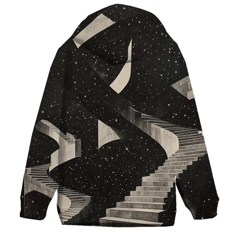 MC Escher Inspired Infinite Star Staircase graphic hoodies