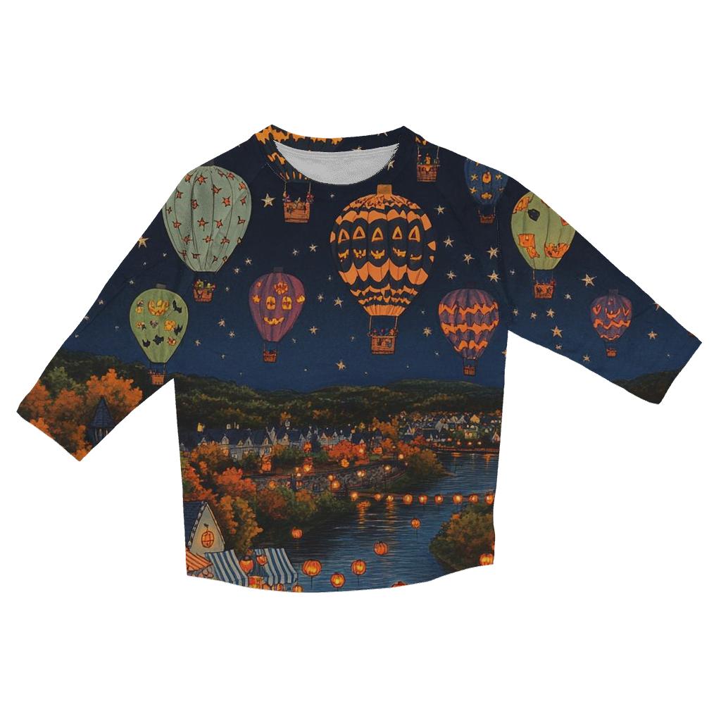 Bat Balloon Festival Spooky custom 3/4 sleeve shirts