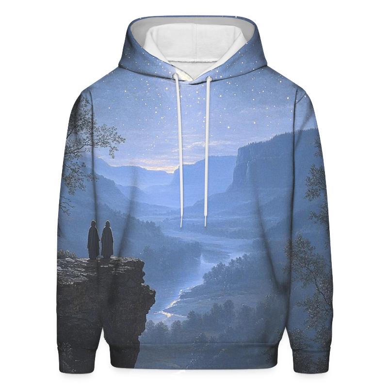 Caspar David Friedrich Inspired Stargazers On The Cliff pullover hoodies