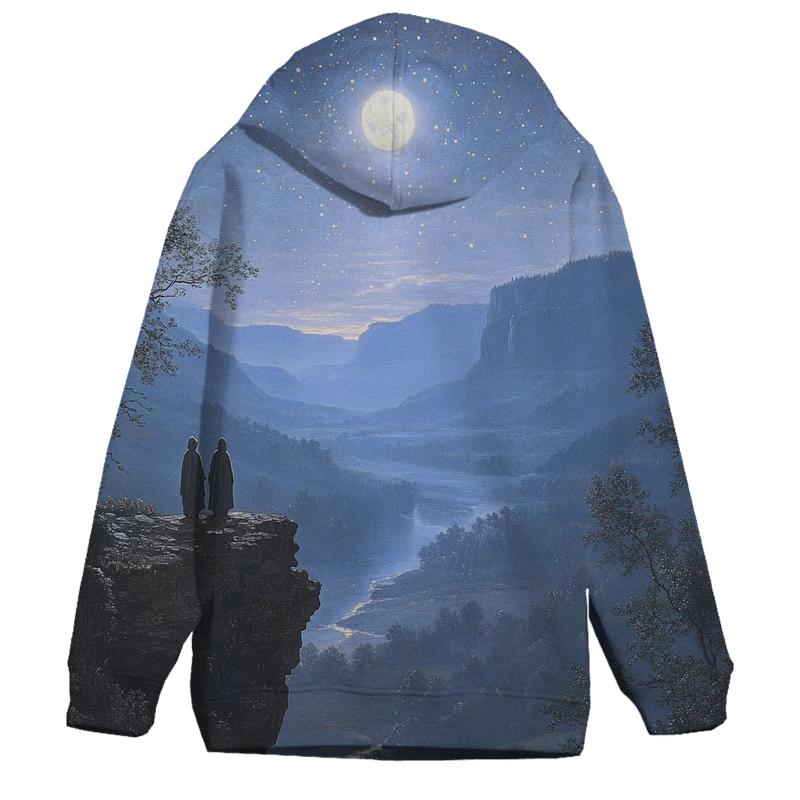 Caspar David Friedrich Inspired Stargazers On The Cliff pullover hoodies