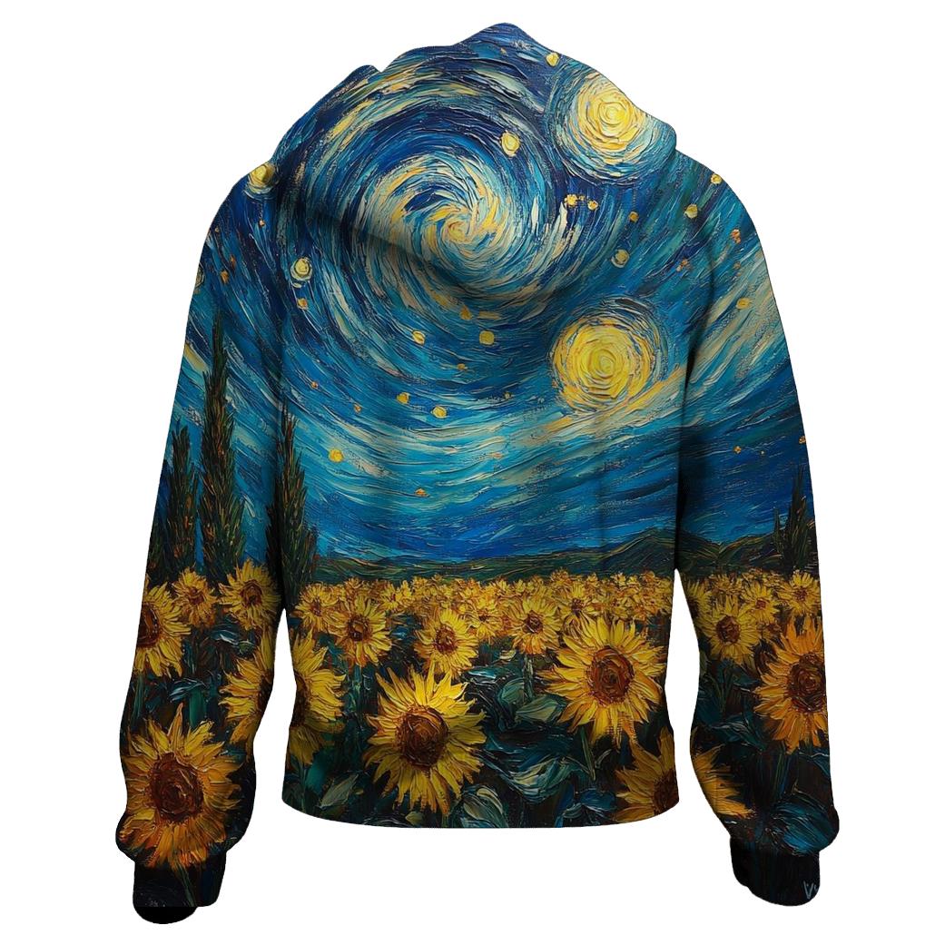 Van Gogh Inspired Cosmic Sunflower Garden hoodie styles