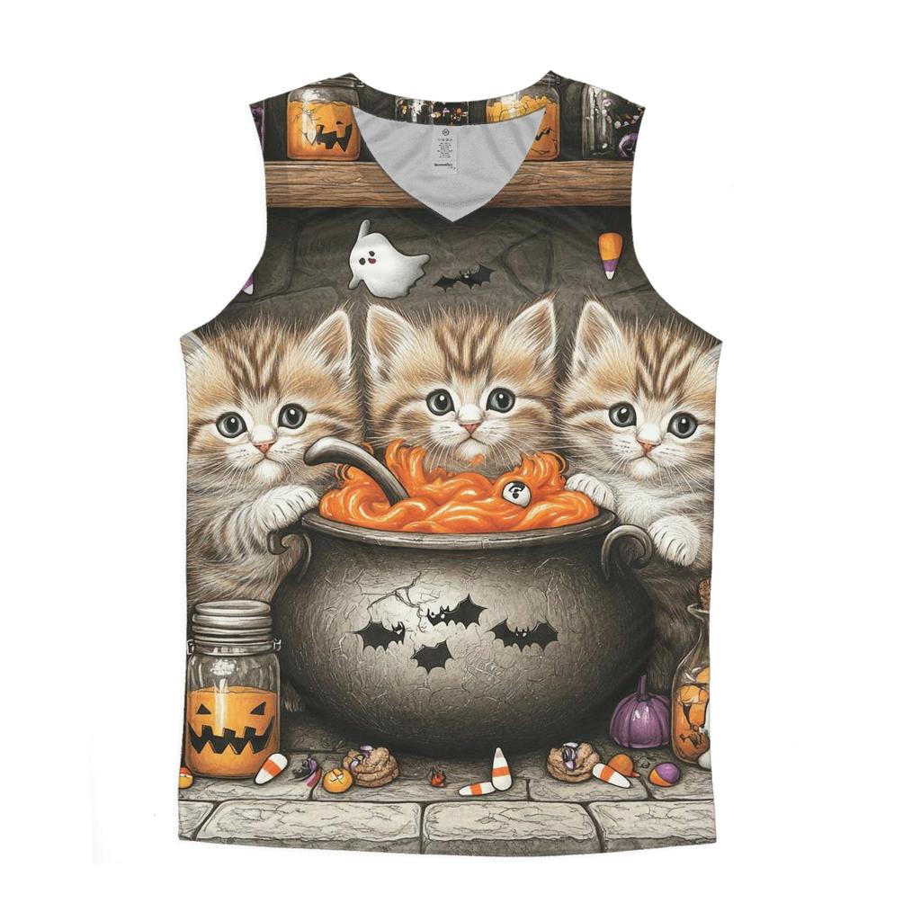 Witch Kittens In Spooky Cauldron Kitchen trendy fitted tank tops