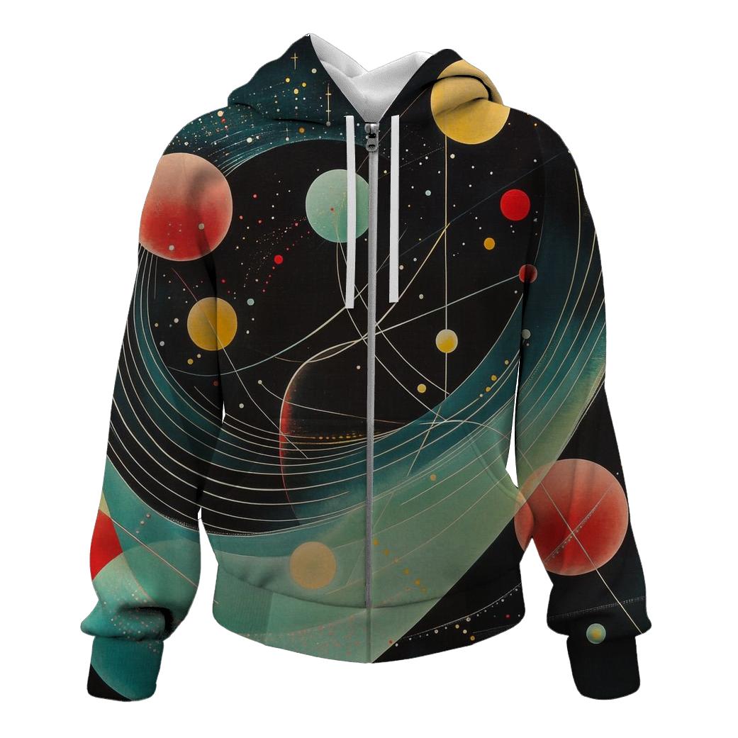 Wassily Kandinsky Inspired Cosmic Music Of Spheres heavyweight hoodies