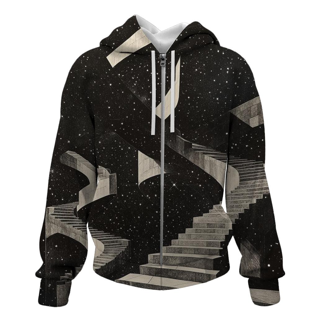 MC Escher Inspired Infinite Star Staircase custom hoodies