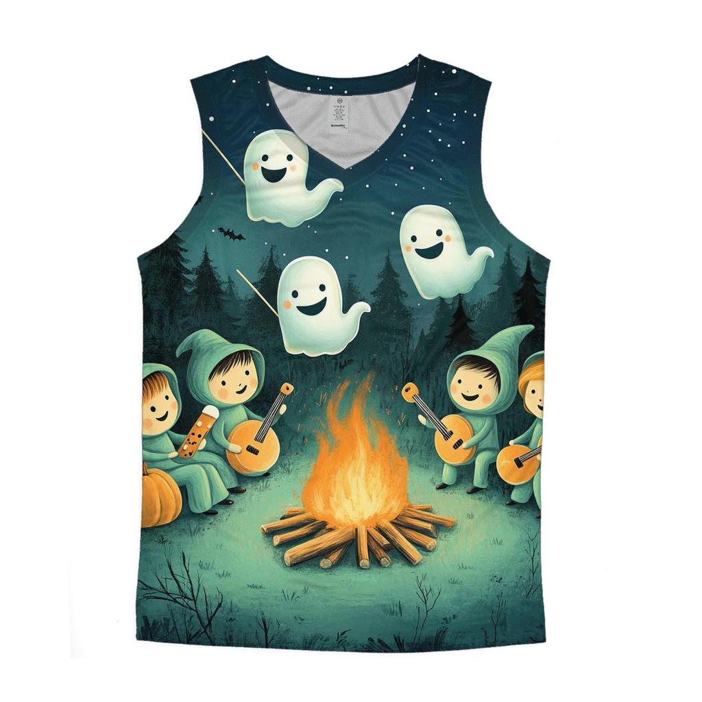 Haunted Marshmallow Campfire Band cotton sleeveless tops