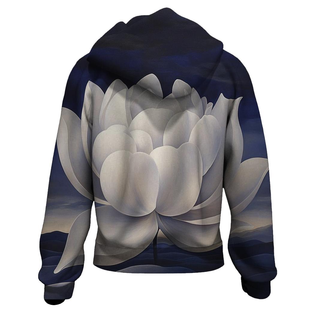 Georgia OKeeffe Inspired Lunar Desert Flower zip-up hoodies