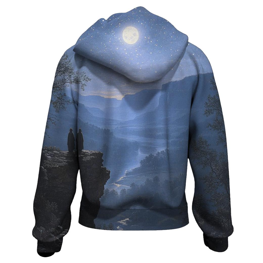 Caspar David Friedrich Inspired Stargazers On The Cliff custom hoodies