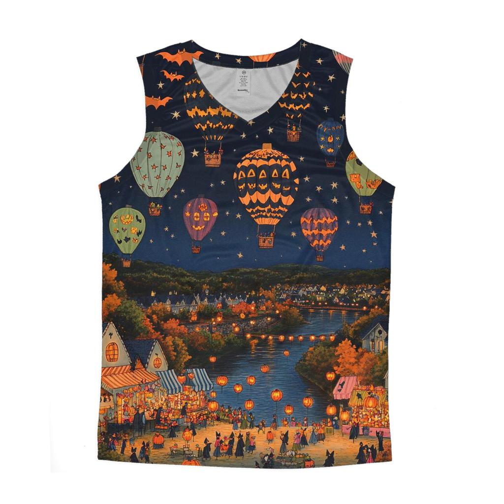 Bat Balloon Festival Spooky trendy fitted tank tops