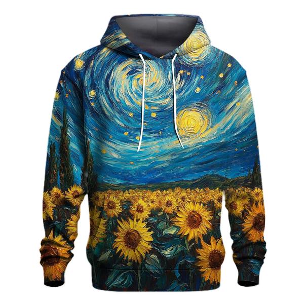 Van Gogh Inspired Cosmic Sunflower Garden premium hoodies