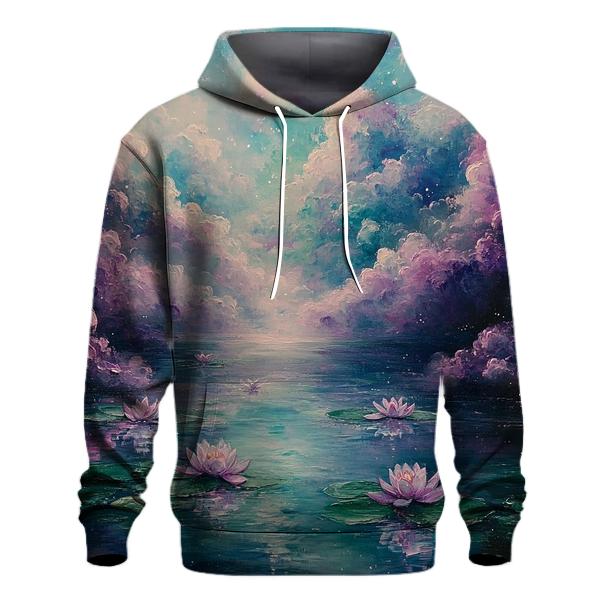 Claude Monet Inspired Nebula Water Garden graphic hoodies