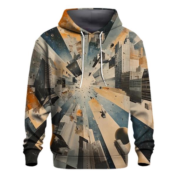 Picasso Inspired Cubist Space City printed hoodies