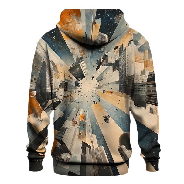 Picasso Inspired Cubist Space City printed hoodies