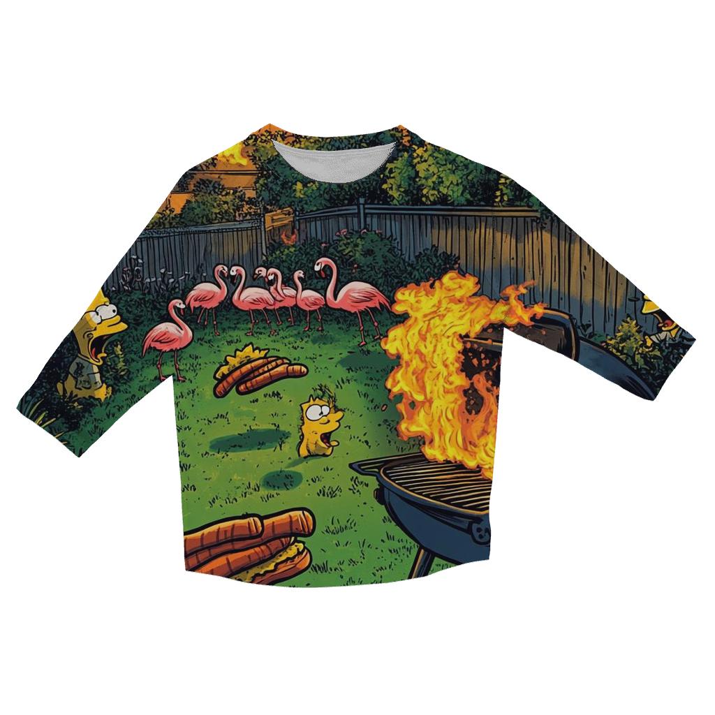 Springfield Backyard Barbecue Uprising printed three quarter sleeve shirts