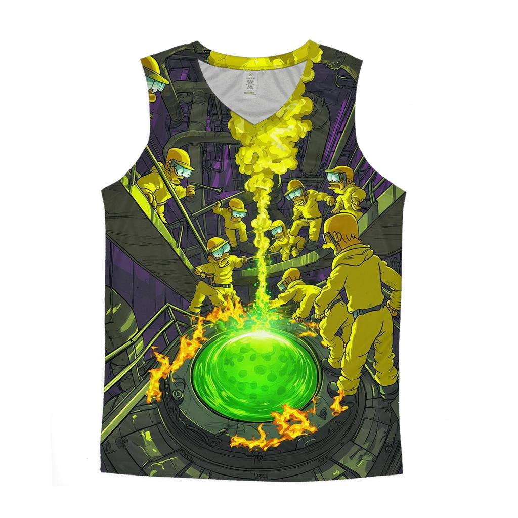 Nuclear Night Shift Mayhem graphic print tank tops